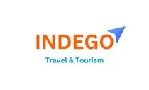 Indego travel and tourism Blue & Orange Simple Travel Agency Logo